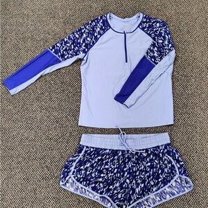 L.L. Bean Light Gray and Blue Zip-Up Jacket XL